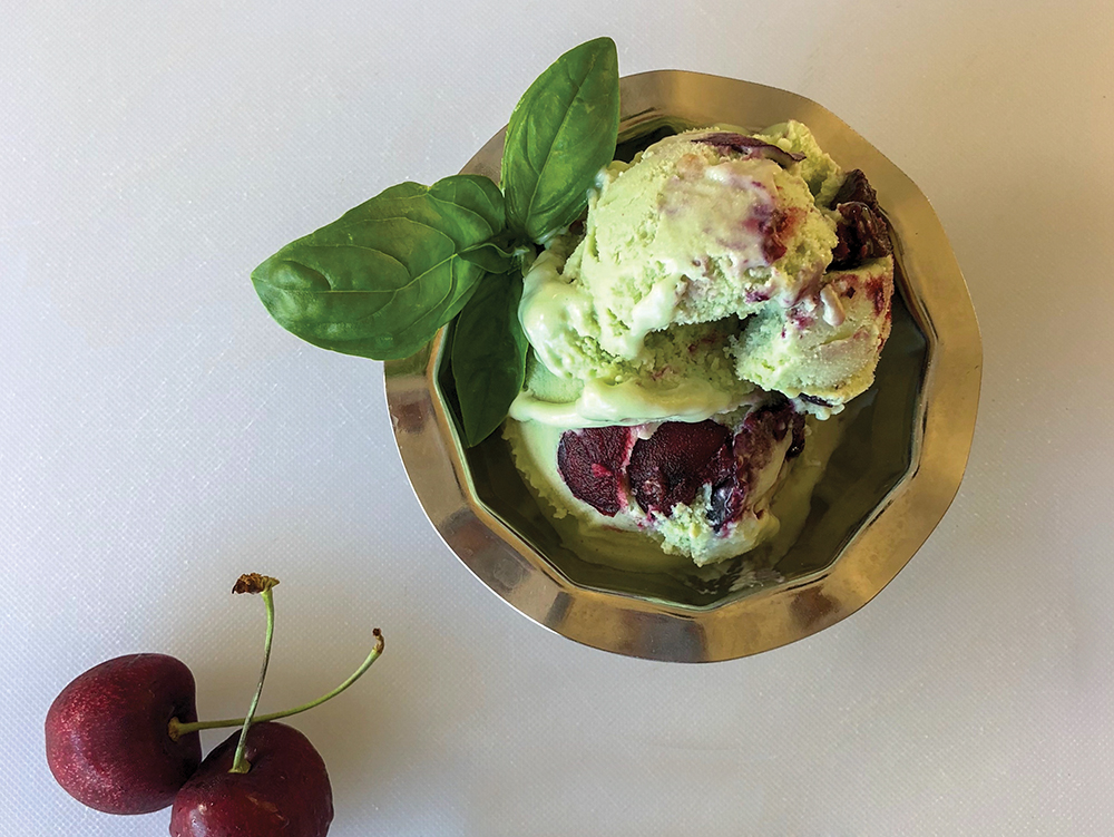 Basil-Black Cherry Ice Cream